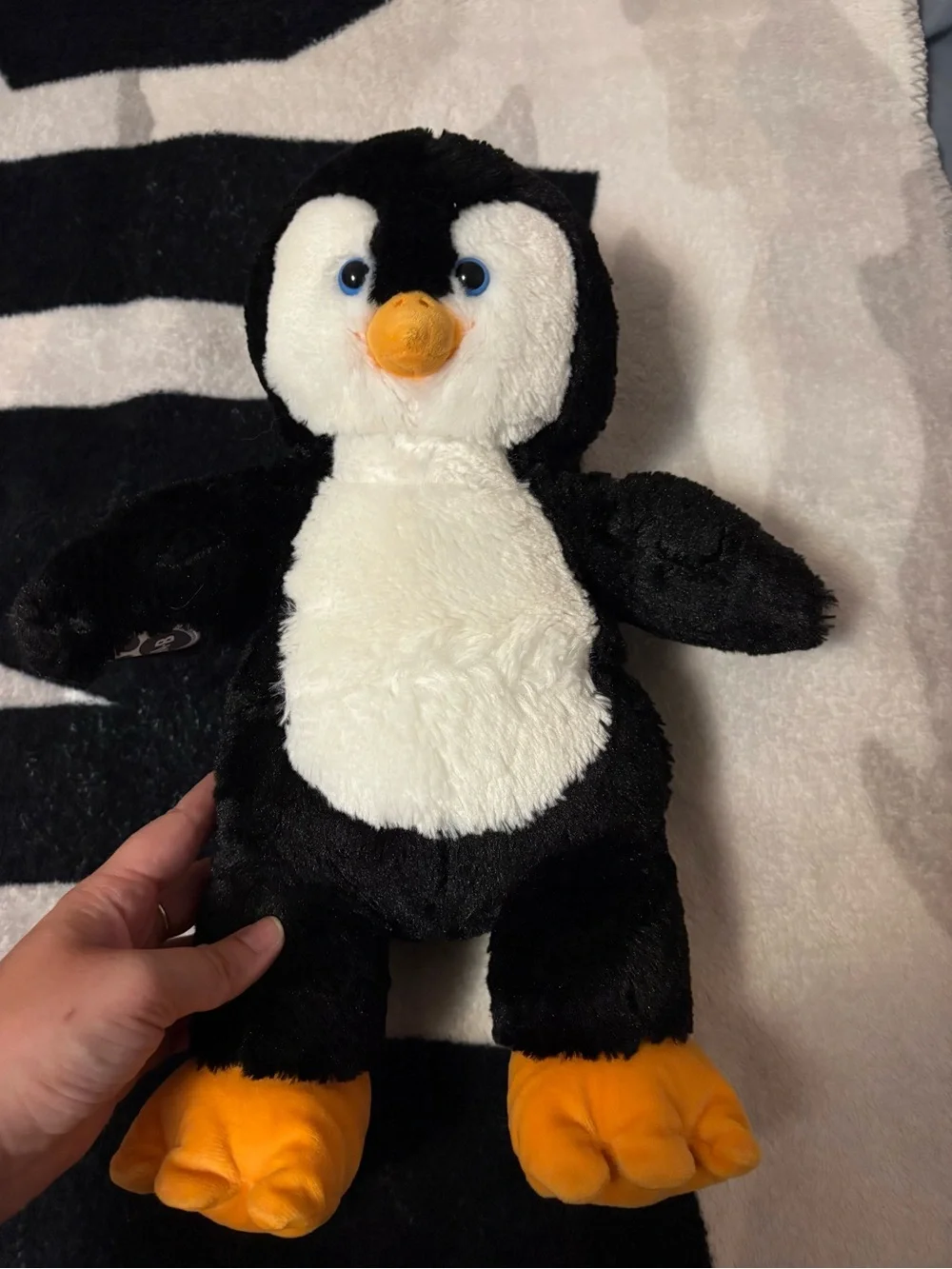 Black & White Plush Penguin Stuffed Toy - Kids Soft Animal